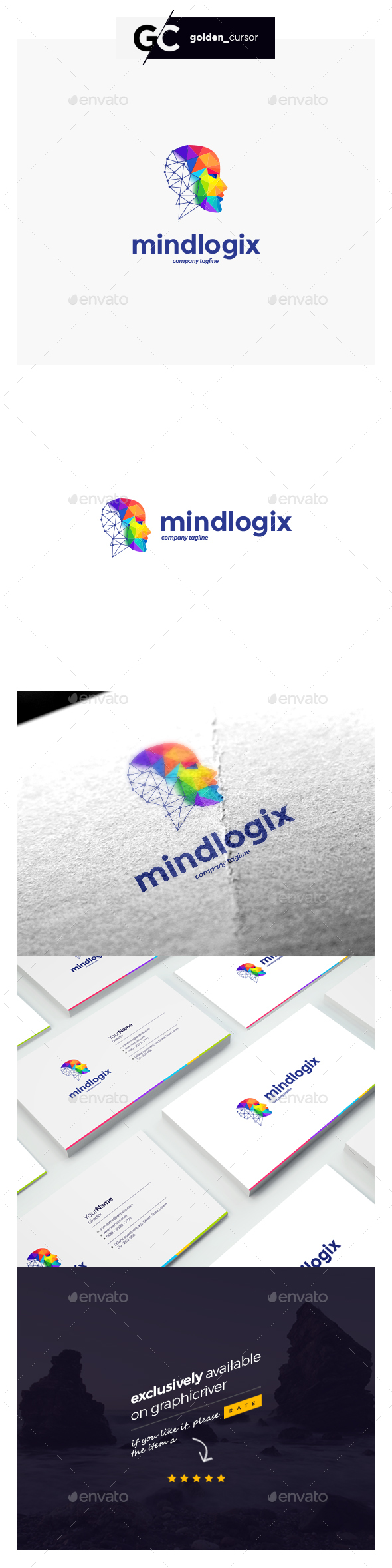 Polygonal Face Technology Logo Template - Abstract Logo Templates