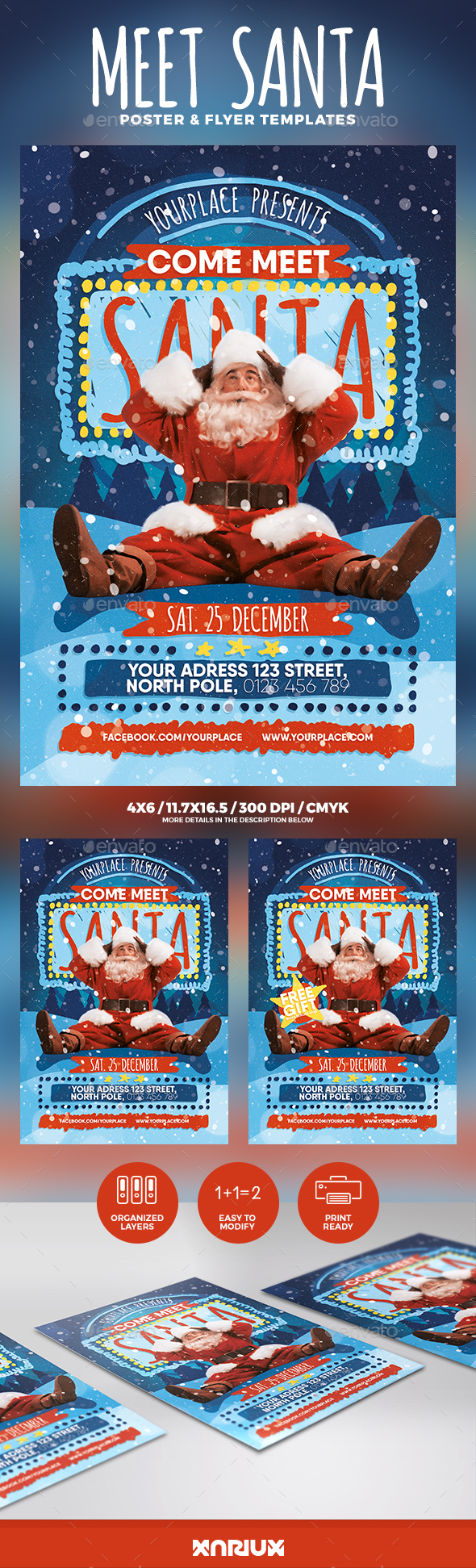Meet Santa Flyer & Poster - Holidays Events