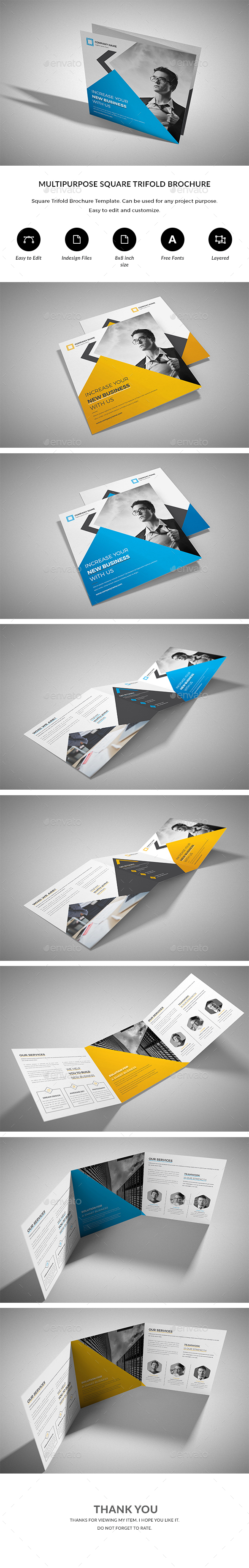Square Trifold Brochure - Brochures Print Templates