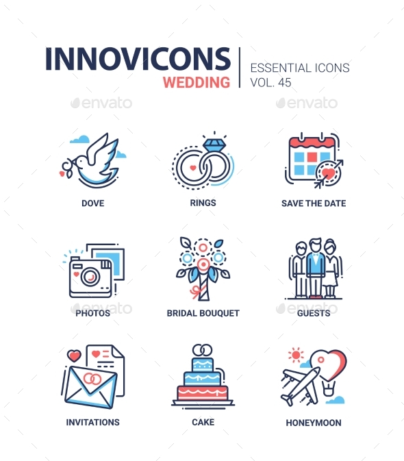 GraphicRiver Wedding Modern Vector Line Design Icons Set 20881673 GraphicRiver Wedding Modern Vector Line Design Icons Set 20881673