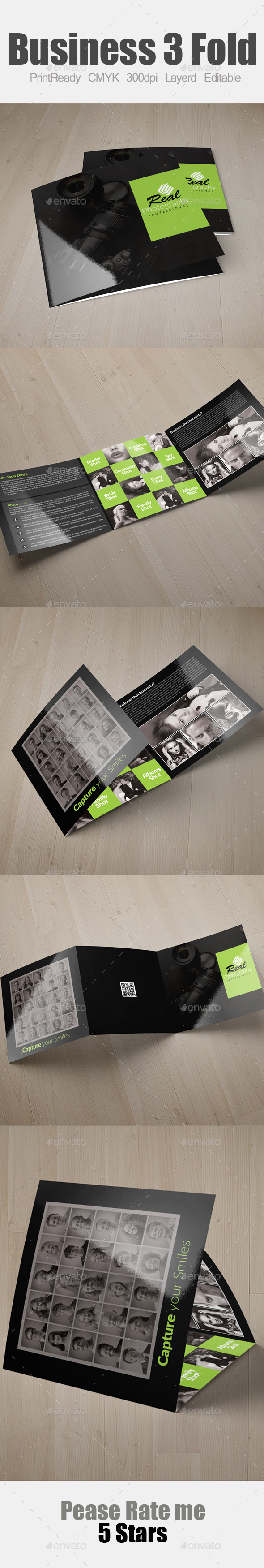 Photography Square Trifold Brochure - Brochures Print Templates