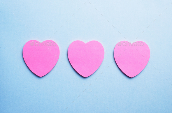 Heart shaped sticky notes Stock Photo by bogdandreava