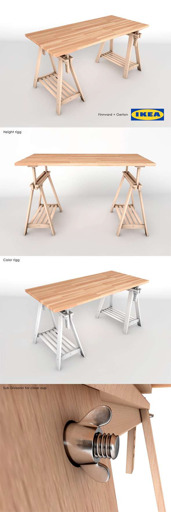 Ikea FinvardGerton Table - 3Docean 20882344