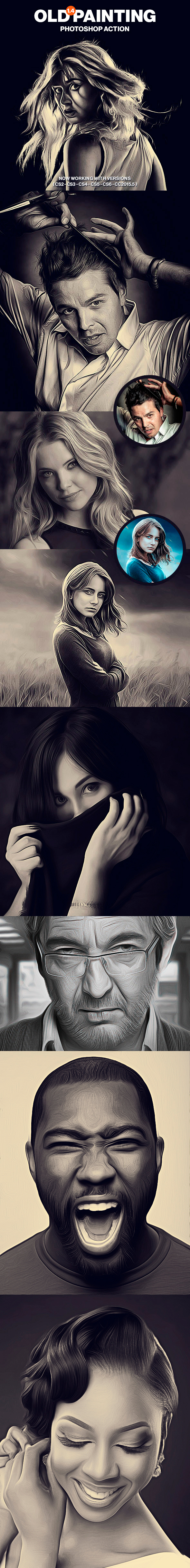 Old Painting Photoshop Action - Photo Effects Actions