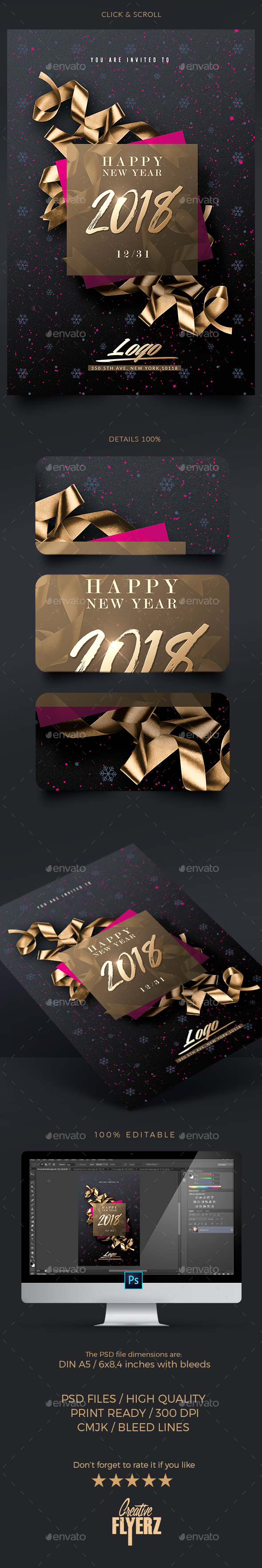 Classy New Year - Invitation - Events Flyers