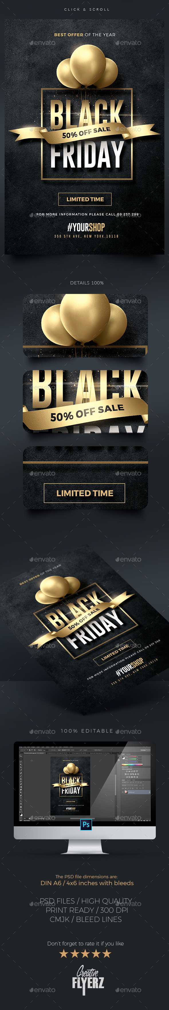 Black Friday - Sale Flyer Template - Print Templates