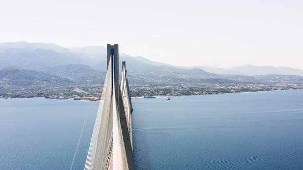 Drone View of Rio  Antirio Bridge alt