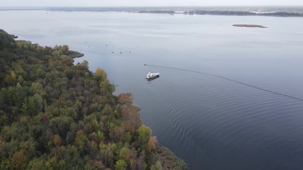 Aerial View of the Dnipro River - the Main River of Ukraine alt