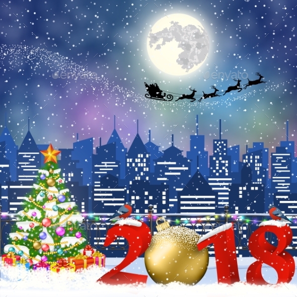 Christmas Winter Cityscape - Christmas Seasons/Holidays