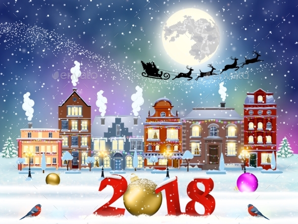 Christmas Winter City Street - Christmas Seasons/Holidays