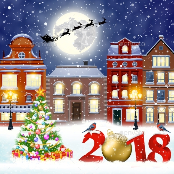 GraphicRiver Christmas Winter City Street 20885814 GraphicRiver Christmas Winter City Street 20885814