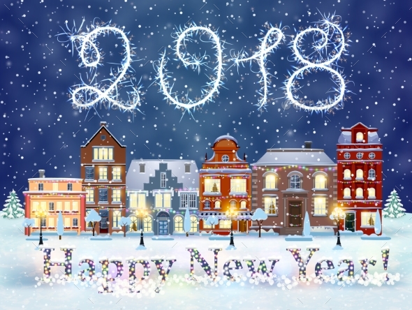 Christmas Winter City Street - Christmas Seasons/Holidays