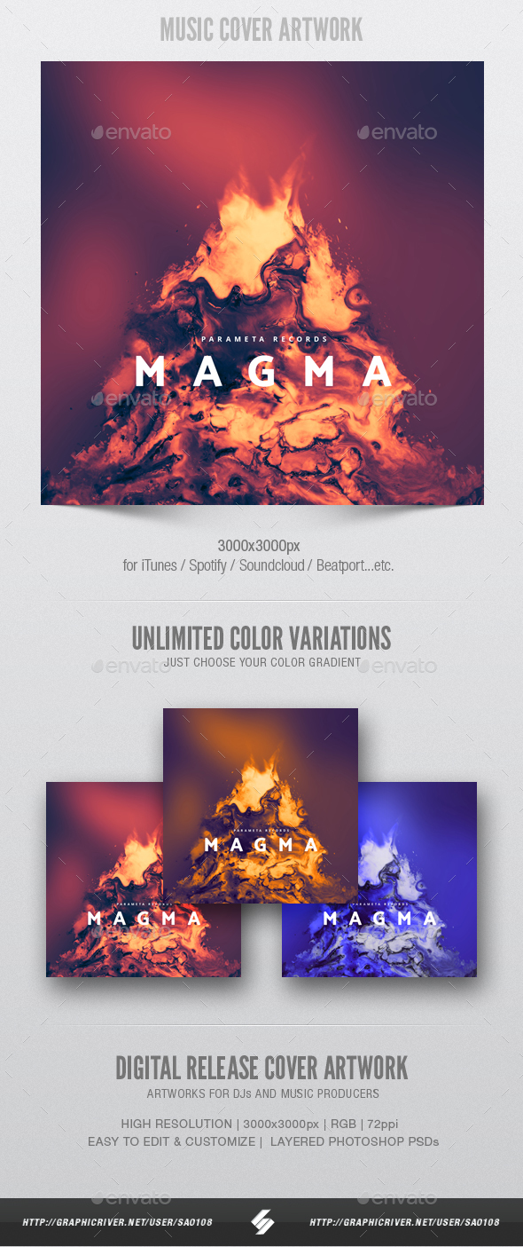 Magma - Music Album Cover Artwork Template - Miscellaneous Social Media