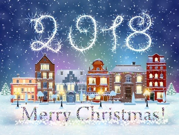 Christmas Winter City Street - Christmas Seasons/Holidays