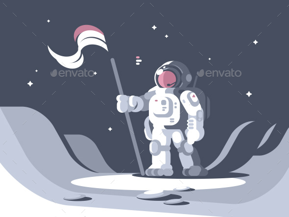 Astronaut Character in Spacesuit - People Characters