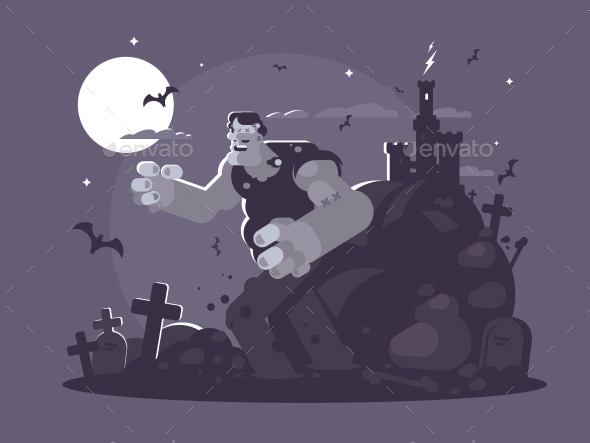Frankenstein Cartoon Character - Monsters Characters