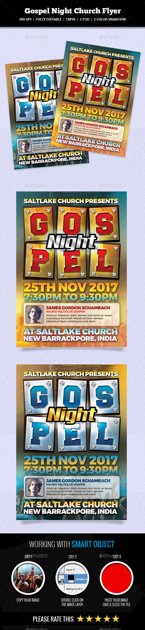 Gospel Night Church Flyer - Church Flyers