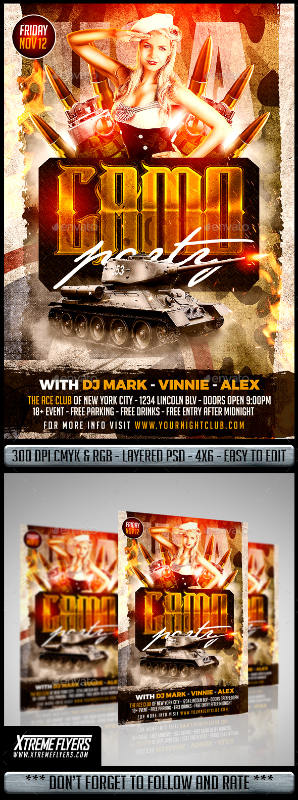 Camo Party Flyer - Clubs & Parties Events