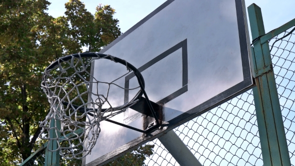 the Basketball Enters the Basket Outdoors alt