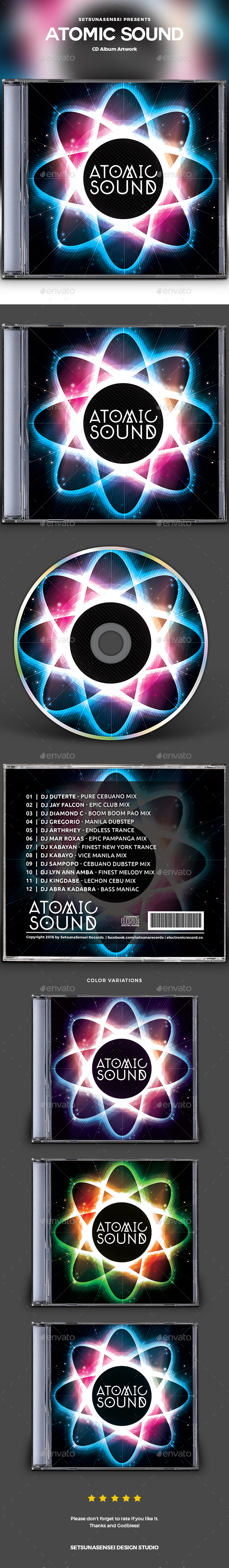 Atomic Sound CD Album Artwork - CD & DVD Artwork Print Templates