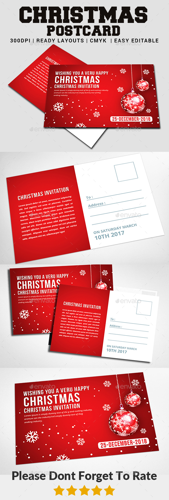 Christmas - Postcard Templates - Christmas Greeting Cards
