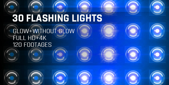 120 Flashing Light Full HD and 4K Blue Glow Loop Footages/ Cold Award Led Light Stage Backgrounds