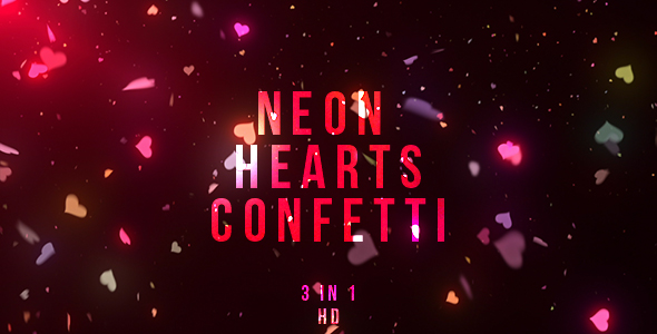 Neon Heart Confetti