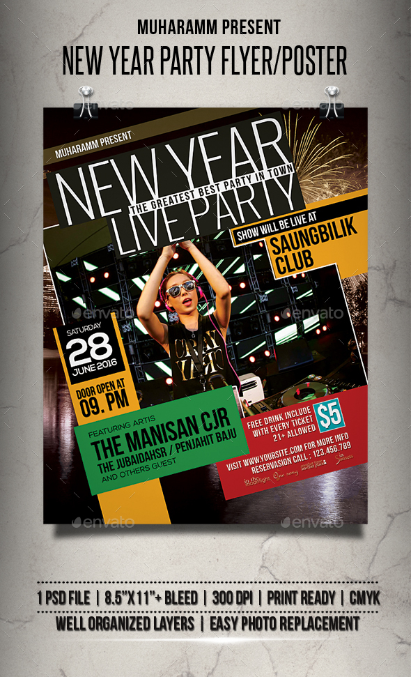 GraphicRiver New Year Party Flyer Poster 20890570