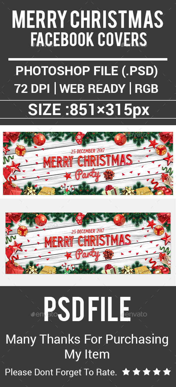 GraphicRiver Merry Christmas Facebook Covers 20891293