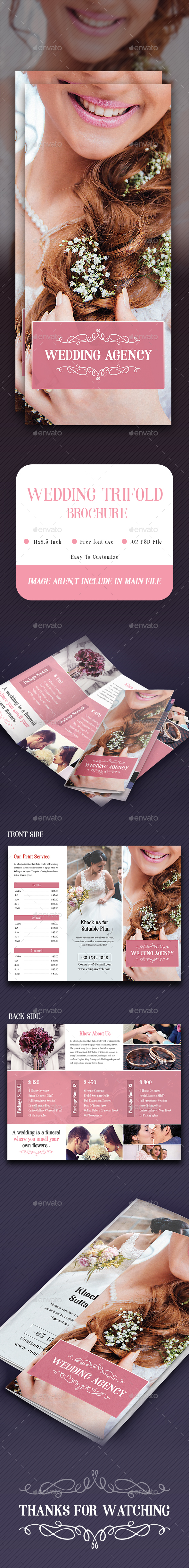 Wedding Photography Trifold - Brochures Print Templates