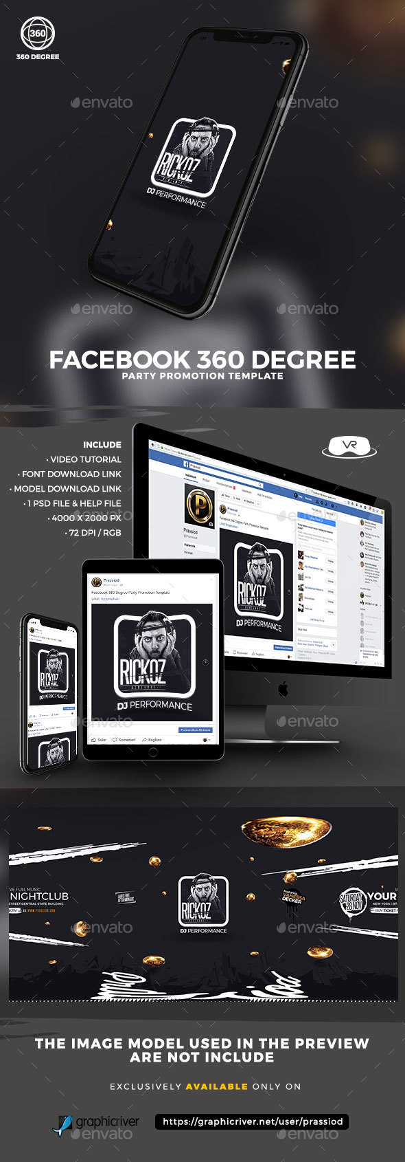 Facebook 360 Degree Party Promotion Template - Miscellaneous Social Media