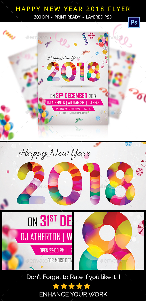 Happy New Year Flyer 2018