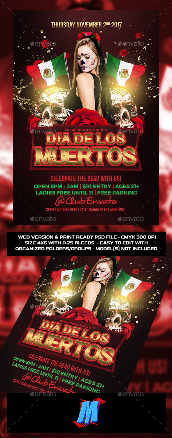 GraphicRiver Dia De Los Muertos Flyer Template 20893100 GraphicRiver Dia De Los Muertos Flyer Template 20893100