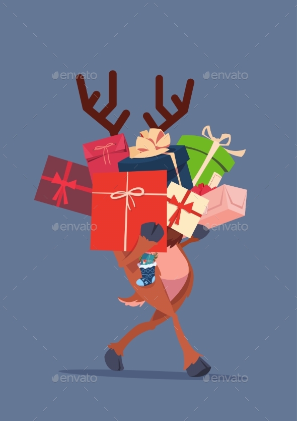 GraphicRiver Elf Holding Gift Boxes Stack Over Gray Background 20893463 GraphicRiver Elf Holding Gift Boxes Stack Over Gray Background 20893463