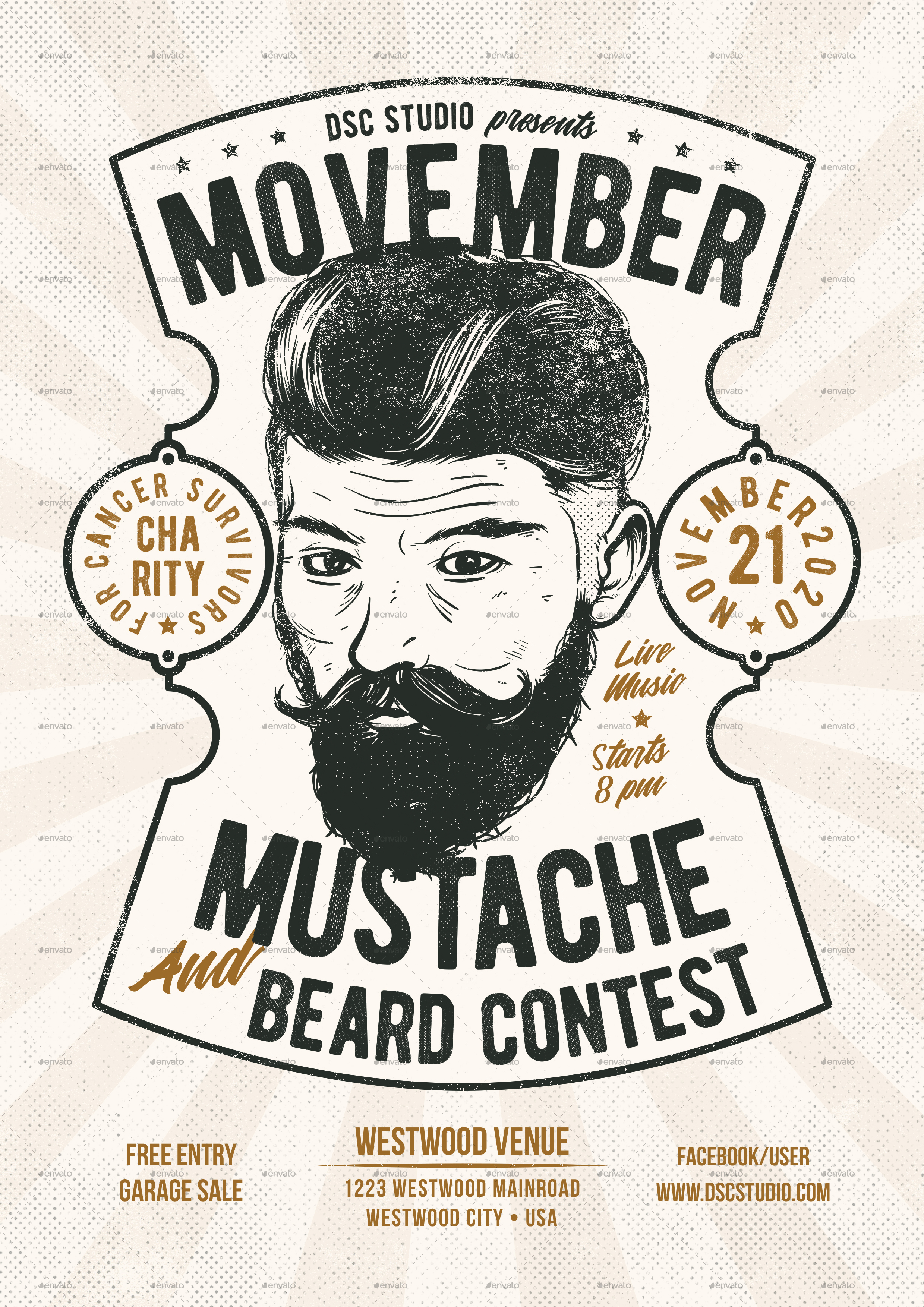 vintage hipster barbershop flyer by bayurakhmadio graphicriver movember flyers