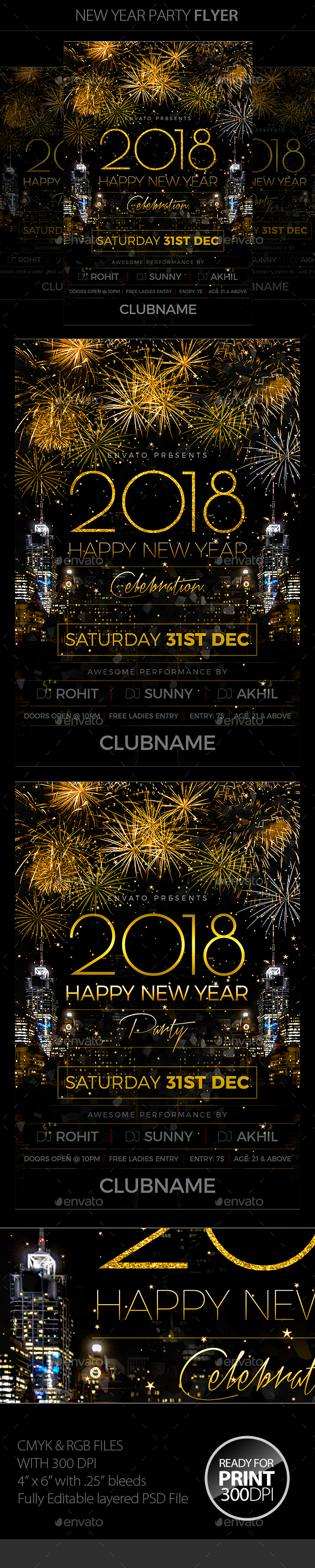 New Year Bash Flyer - Clubs & Parties Events