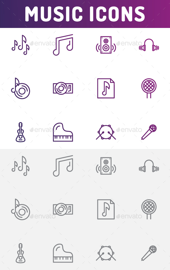 GraphicRiver Music Icons 20893924