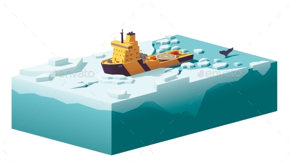 GraphicRiver Vector Low Poly Icebreaker Breaking the Ice 20894590 GraphicRiver Vector Low Poly Icebreaker Breaking the Ice 20894590