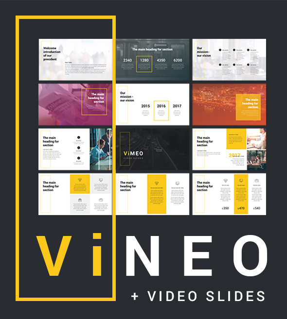 Vineo Pitch Deck Video Slide Powerpoint - Creative PowerPoint Templates