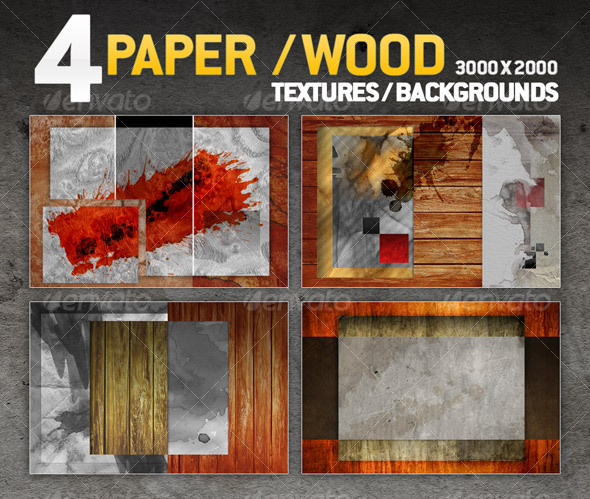 4 paper / wood textures / backgrounds - Paper Textures