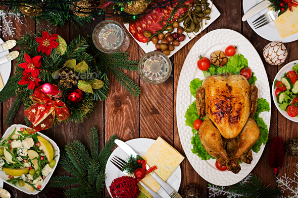 Baked turkey or chicken - Stock Photo - Images