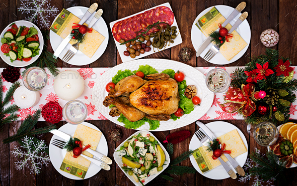 Baked turkey or chicken - Stock Photo - Images