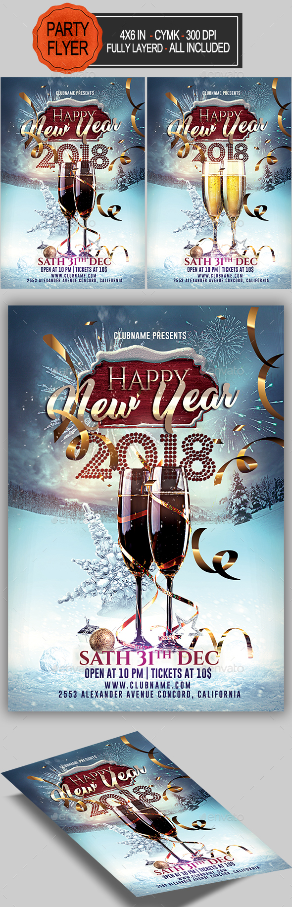 GraphicRiver New Year Party Flyer 20896974