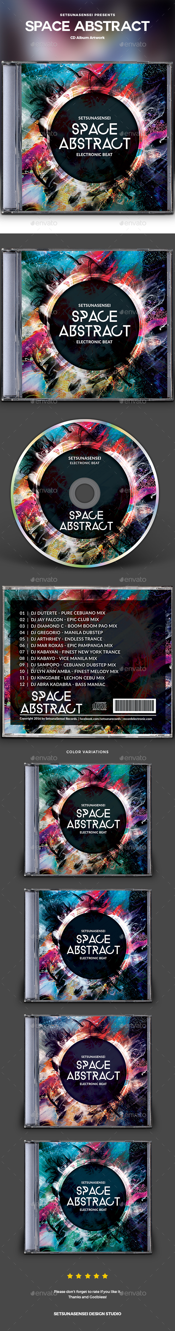 Space Abstract CD Album Artwork - CD & DVD Artwork Print Templates