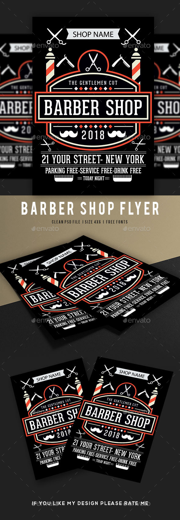 GraphicRiver Barber Shop Flyer Template 20897168