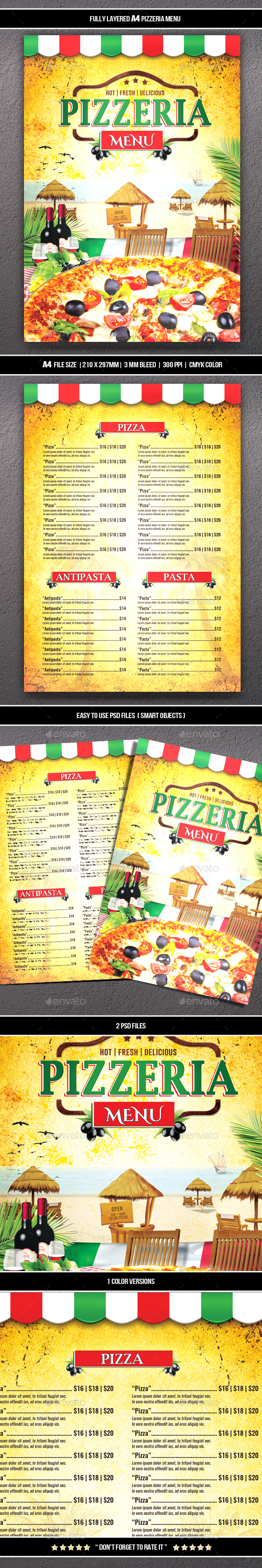 Pizzeria Menu 3 (A4)