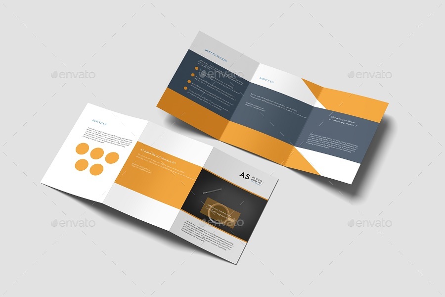 a5 trifold brochure mockup by graphiccrew graphicriver