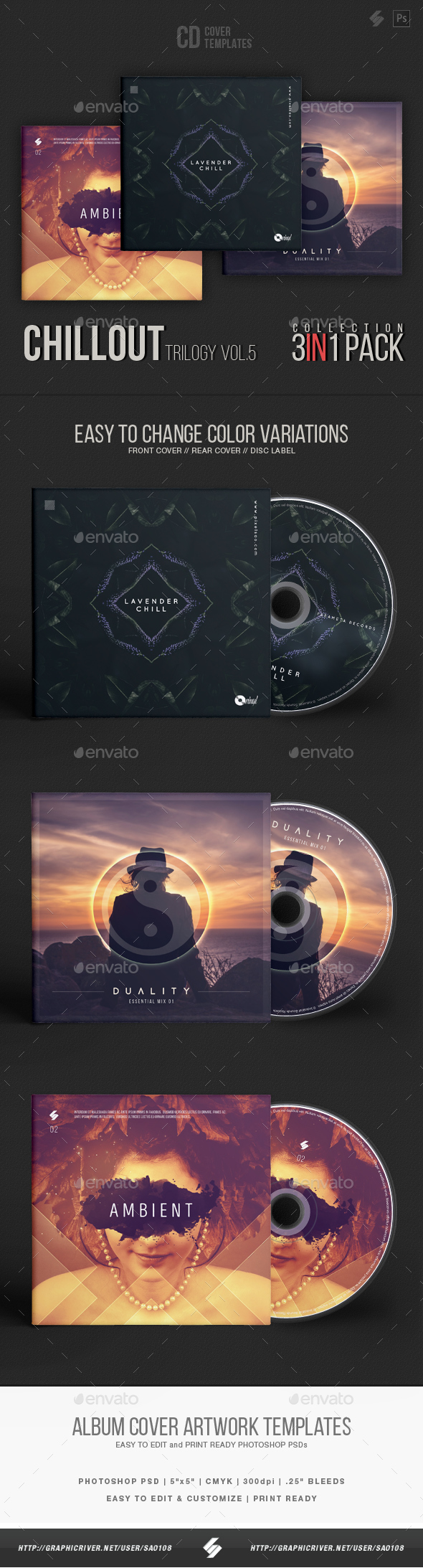 GraphicRiver Chillout Trilogy vol.5 CD Cover Templates Bundle 20898292 GraphicRiver Chillout Trilogy vol.5 CD Cover Templates Bundle 20898292