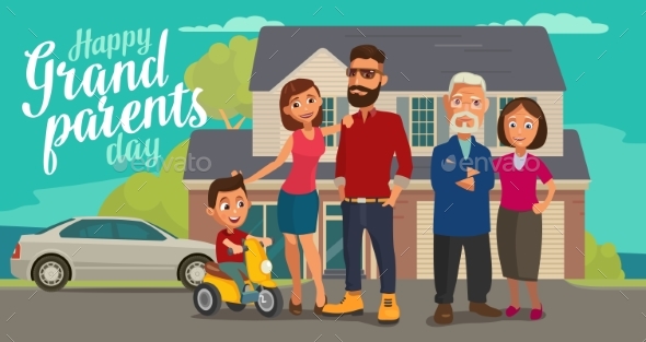 GraphicRiver Happy Family Parents Grandparents and Child 20898422 GraphicRiver Happy Family Parents Grandparents and Child 20898422