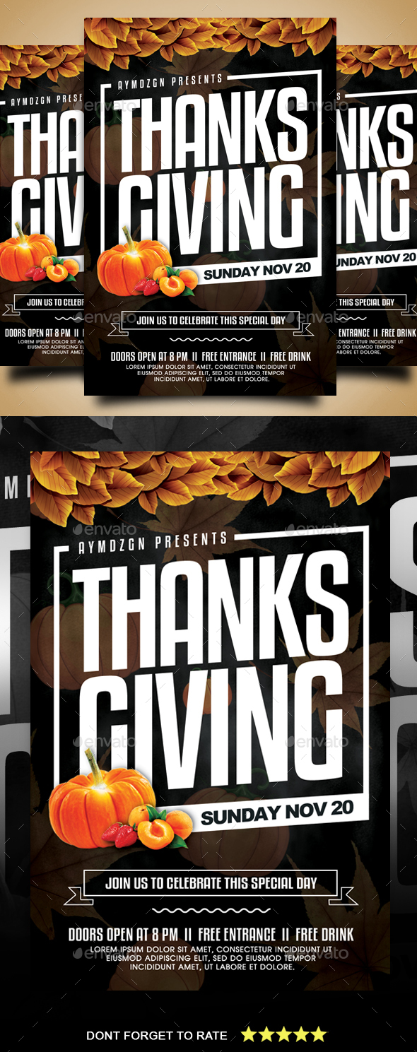 GraphicRiver Thanksgiving Flyer 20898593